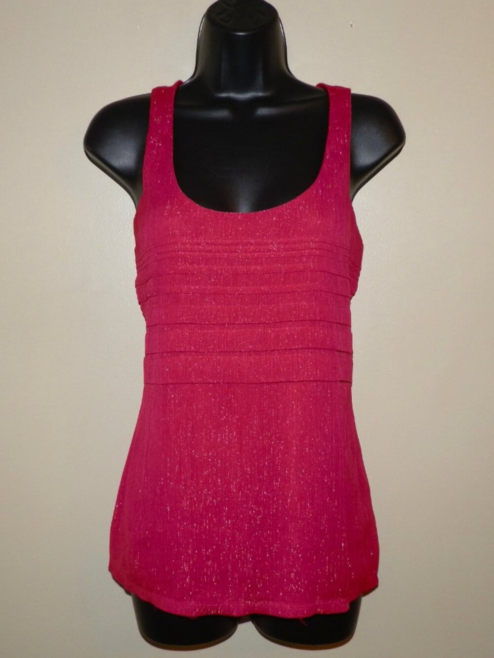 Express Reddish Pink Sparkly Tank Top